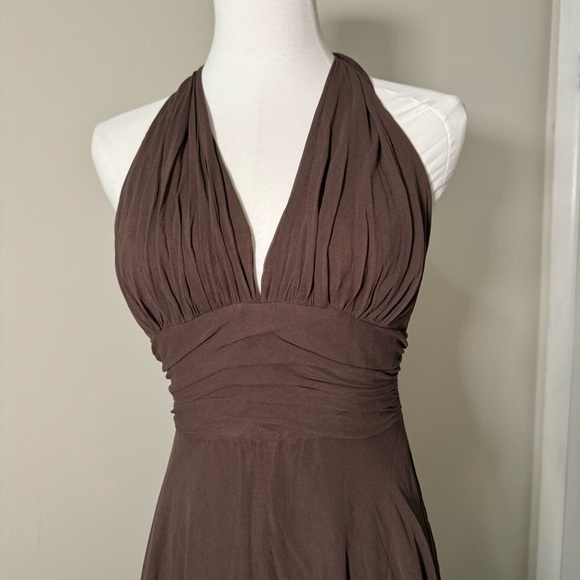 Vintage 100% silk  Marilyn Monroe tie back dress m old hollywood - Picture 3 of 7